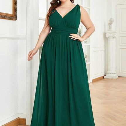 Hazel | V Neck Pleated Chiffon Wedding Guest Dress