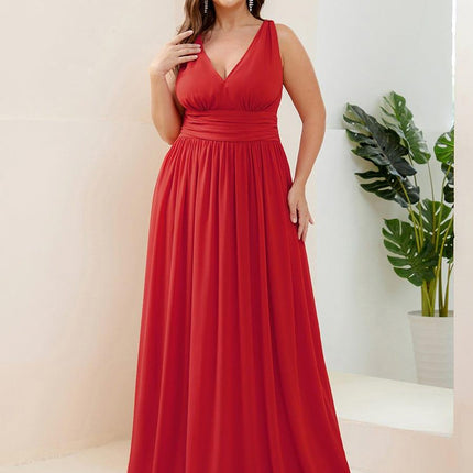 Hazel | V Neck Pleated Chiffon Wedding Guest Dress