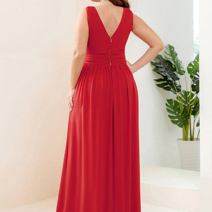 Hazel | V Neck Pleated Chiffon Wedding Guest Dress