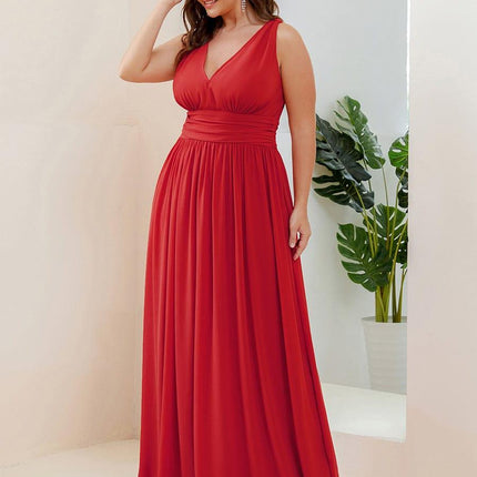 Hazel | V Neck Pleated Chiffon Wedding Guest Dress