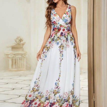 Hazel | V Neck Pleated Chiffon Wedding Guest Dress