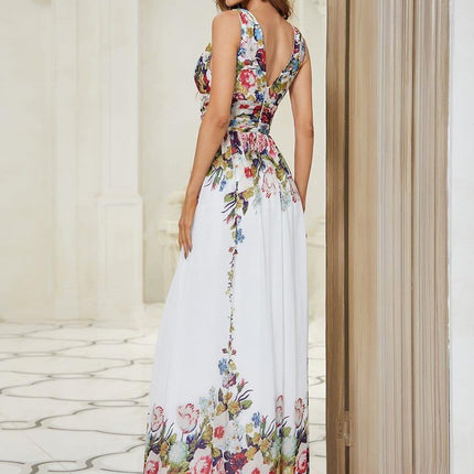 Hazel | V Neck Pleated Chiffon Wedding Guest Dress