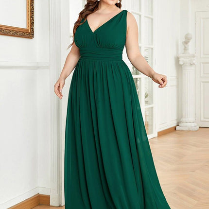 Hazel | V Neck Pleated Chiffon Wedding Guest Dress