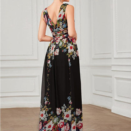 Hazel | V Neck Pleated Chiffon Wedding Guest Dress