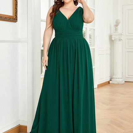 Hazel | V Neck Pleated Chiffon Wedding Guest Dress