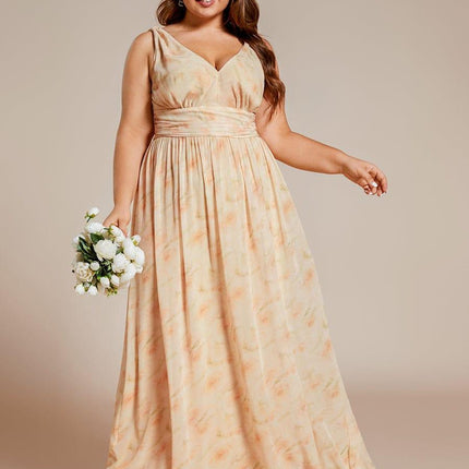 Hazel | V Neck Pleated Chiffon Wedding Guest Dress