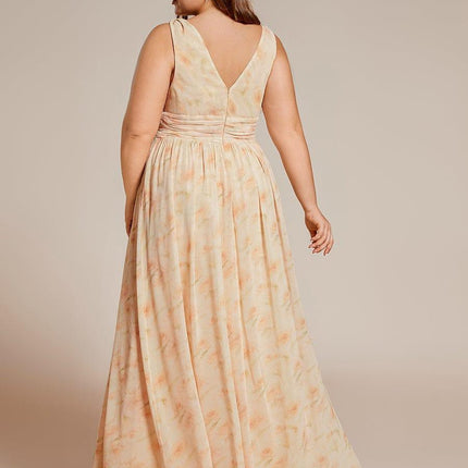 Hazel | V Neck Pleated Chiffon Wedding Guest Dress
