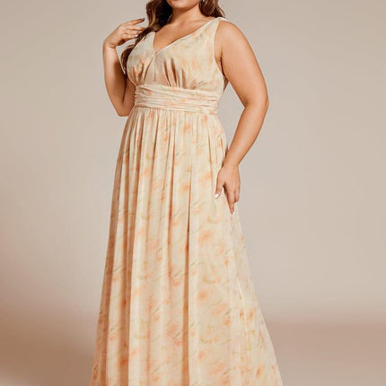 Hazel | V Neck Pleated Chiffon Wedding Guest Dress