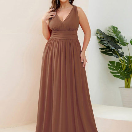 Hazel | V Neck Pleated Chiffon Wedding Guest Dress