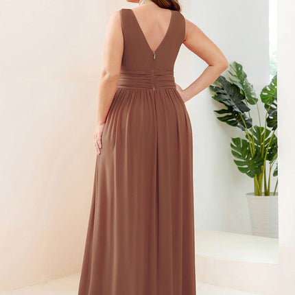 Hazel | V Neck Pleated Chiffon Wedding Guest Dress
