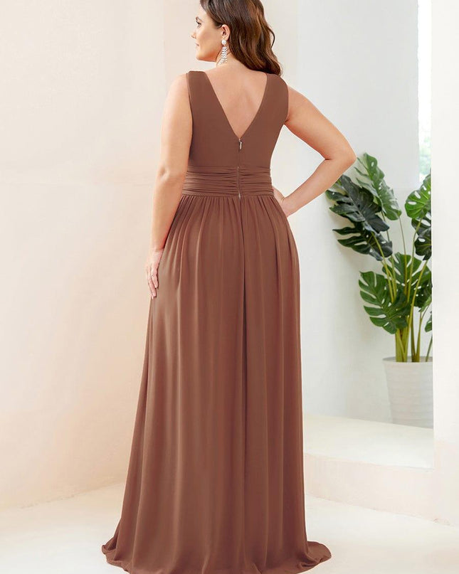 Hazel | V Neck Pleated Chiffon Wedding Guest Dress