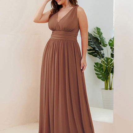Hazel | V Neck Pleated Chiffon Wedding Guest Dress