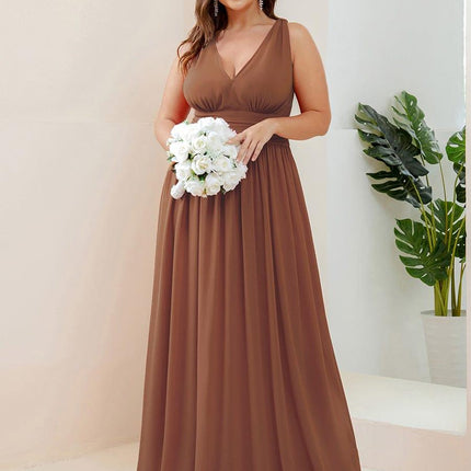 Hazel | V Neck Pleated Chiffon Wedding Guest Dress