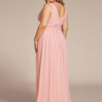 Hazel | V Neck Pleated Chiffon Wedding Guest Dress
