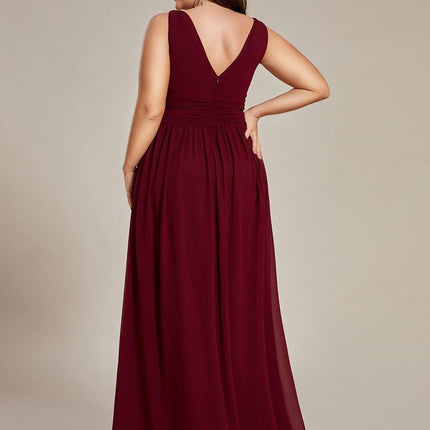 Hazel | V Neck Pleated Chiffon Wedding Guest Dress