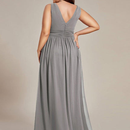 Hazel | V Neck Pleated Chiffon Wedding Guest Dress