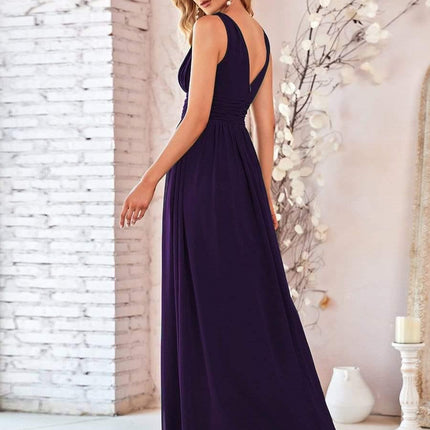 Hazel | V Neck Pleated Chiffon Wedding Guest Dress