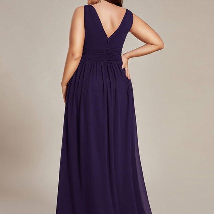 Hazel | V Neck Pleated Chiffon Wedding Guest Dress