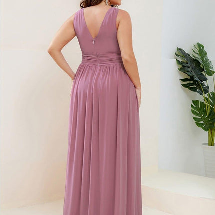 Hazel | V Neck Pleated Chiffon Wedding Guest Dress