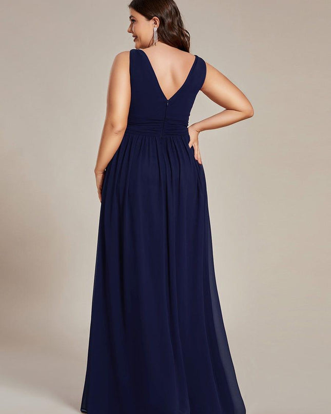 Hazel | V Neck Pleated Chiffon Wedding Guest Dress