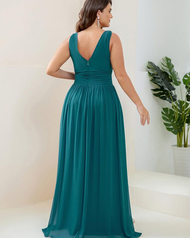 Hazel | V Neck Pleated Chiffon Wedding Guest Dress