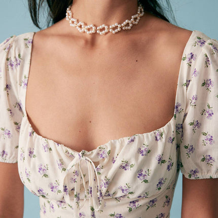 Holly | Ruched Fit Short Sleeve Summer Dress