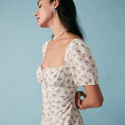 Holly | Ruched Fit Short Sleeve Summer Dress