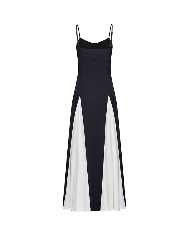 India | Sleeveless Two-Tone Pleated Maxi Dress