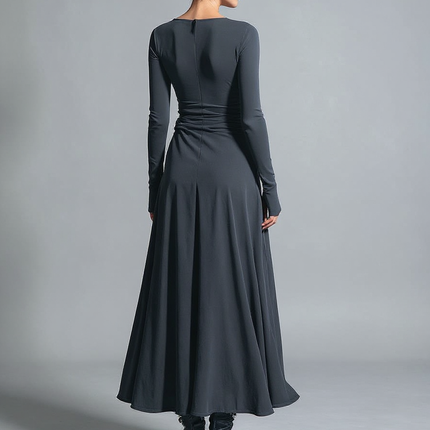 Irene | Sleek Fit Knot Detail Wrap Dress - Back View