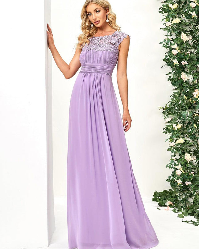 Josephine | Fitted Lace Cap Sleeve Bridesmaid Dress