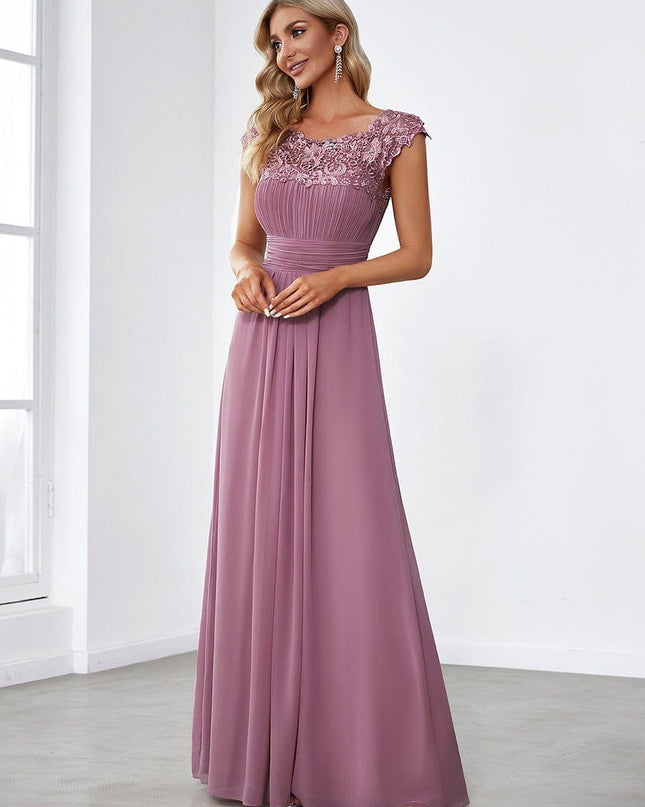 Josephine | Fitted Lace Cap Sleeve Bridesmaid Dress