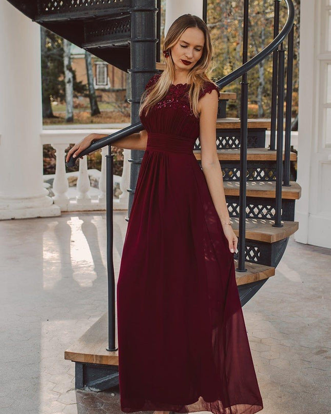 Josephine | Fitted Lace Cap Sleeve Bridesmaid Dress