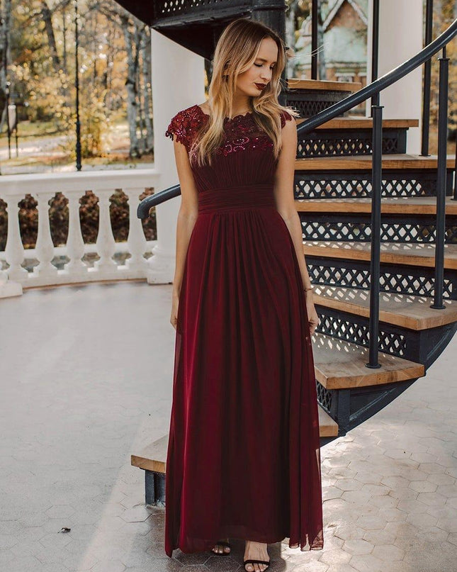 Josephine | Fitted Lace Cap Sleeve Bridesmaid Dress