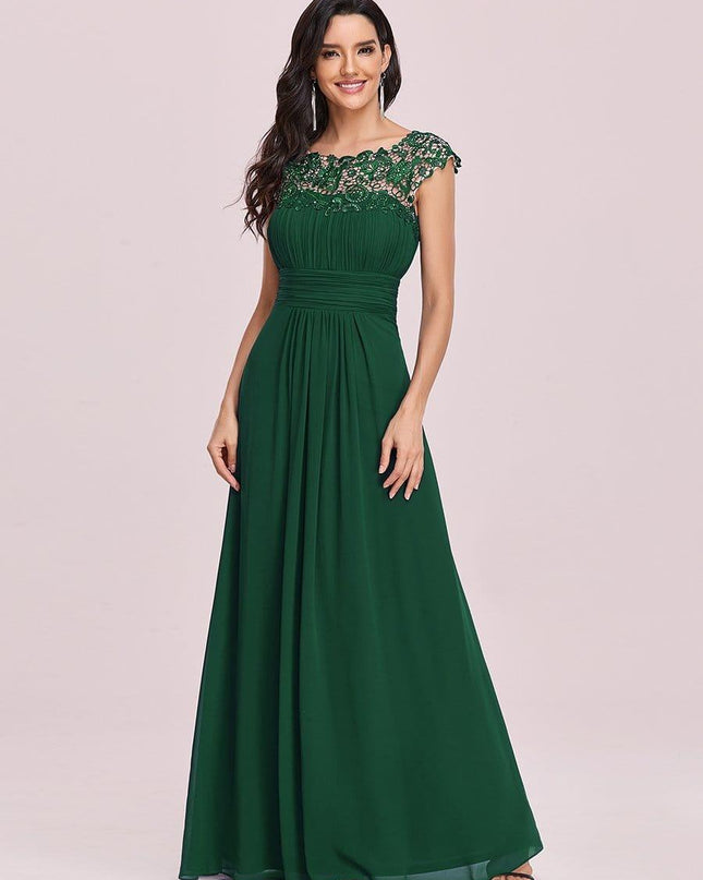 Josephine | Fitted Lace Cap Sleeve Bridesmaid Dress