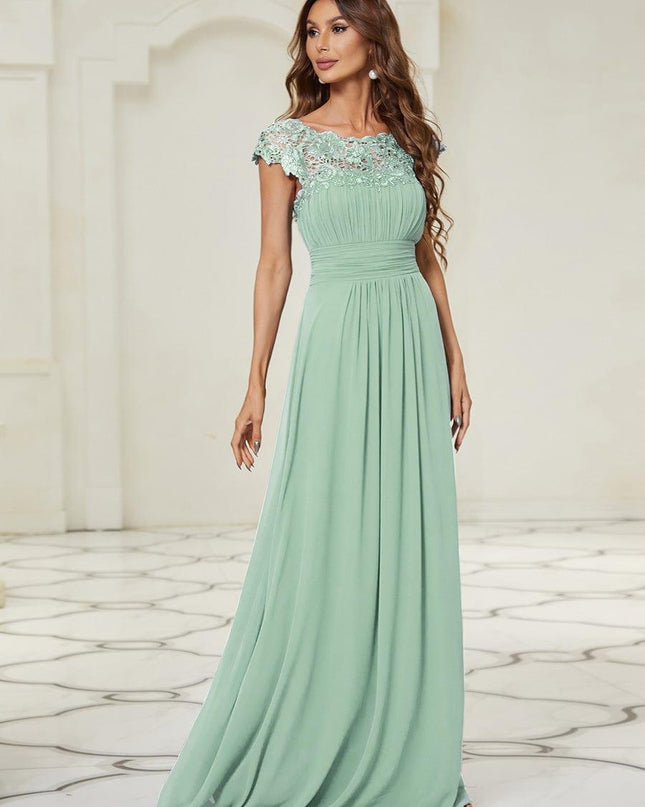 Josephine | Fitted Lace Cap Sleeve Bridesmaid Dress