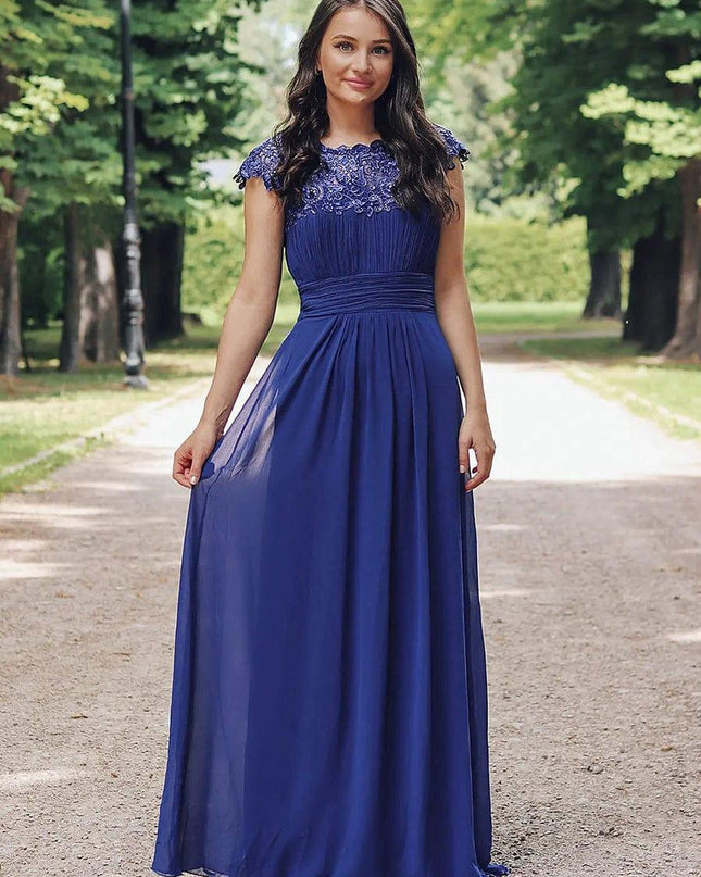 Josephine | Fitted Lace Cap Sleeve Bridesmaid Dress