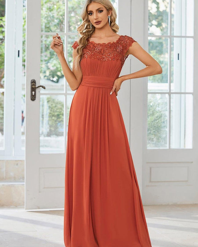 Josephine | Fitted Lace Cap Sleeve Bridesmaid Dress