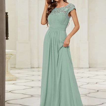 Josephine | Fitted Lace Cap Sleeve Bridesmaid Dress
