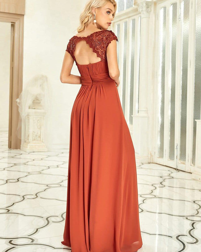 Josephine | Fitted Lace Cap Sleeve Bridesmaid Dress