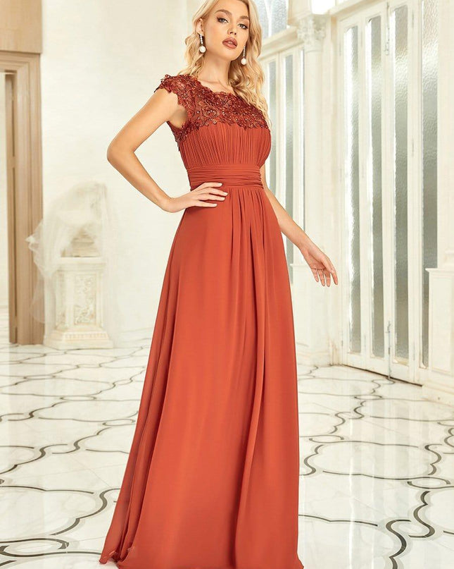 Josephine | Fitted Lace Cap Sleeve Bridesmaid Dress