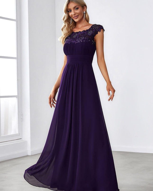 Josephine | Fitted Lace Cap Sleeve Bridesmaid Dress