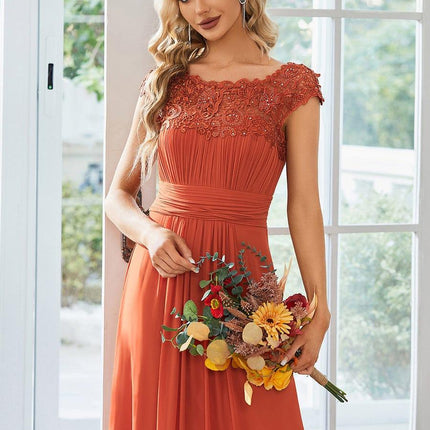 Josephine | Fitted Lace Cap Sleeve Bridesmaid Dress