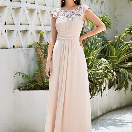 Josephine | Fitted Lace Cap Sleeve Bridesmaid Dress