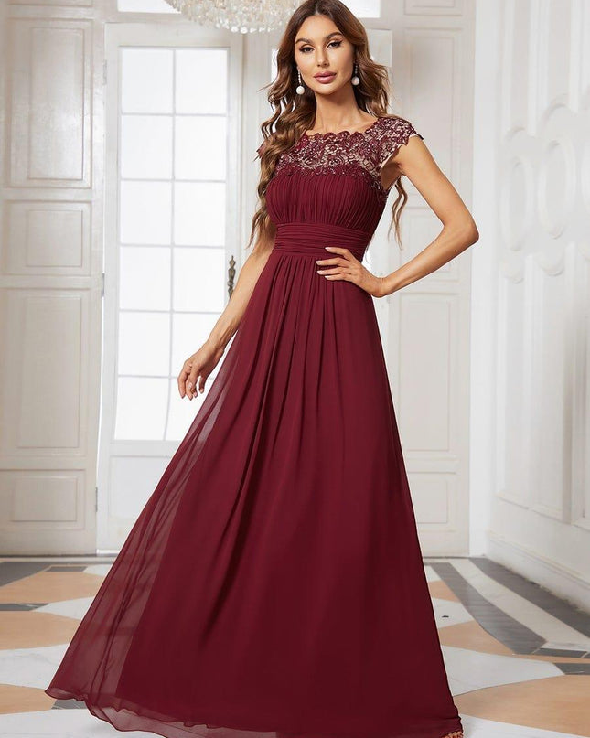 Josephine | Fitted Lace Cap Sleeve Bridesmaid Dress