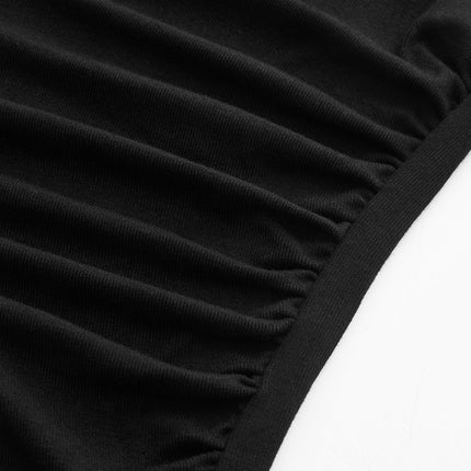 Jovana | Ribbed Knit Asymmetric Long Sleeve T-Shirt