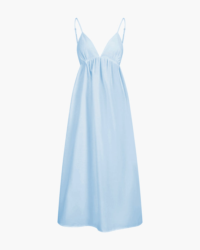 Judith | Backless Relaxed Fit Cotton Long Dress