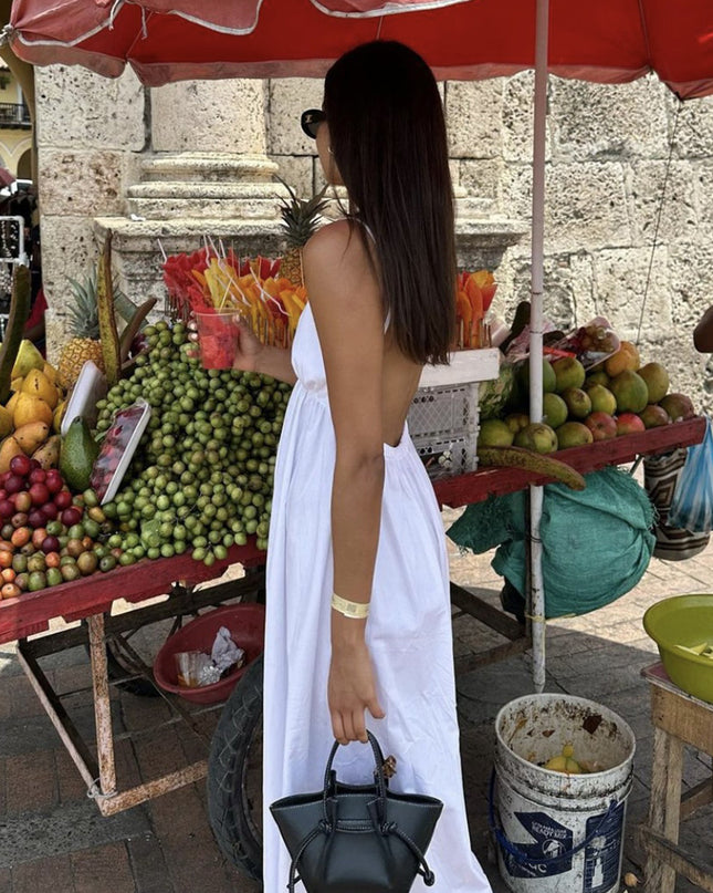 Judith | Backless Relaxed Fit Cotton Long Dress