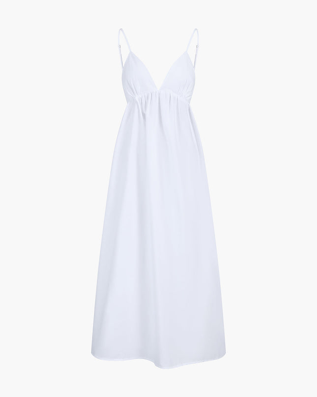 Judith | Backless Relaxed Fit Cotton Long Dress