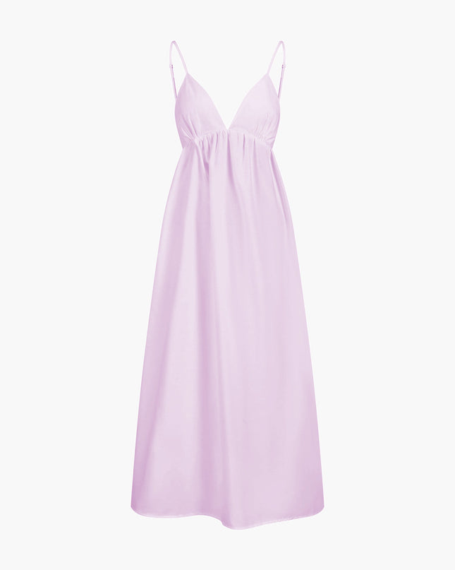 Judith | Backless Relaxed Fit Cotton Long Dress