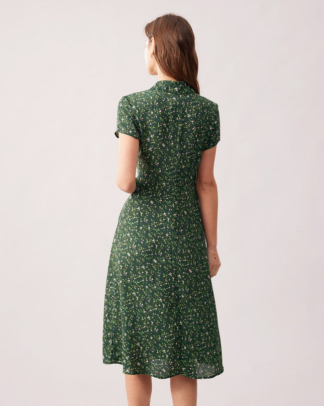 Juliana | Collared Button-Up Floral Summer Dress